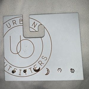 NWT Urban Outfitters Lunar Post Moon Gold Set of 3 Earrings Celestial Space Star